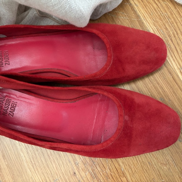 Maryam Nassir Zadeh Red Suede Roberta heels size 7 Mnz - Picture 3 of 8
